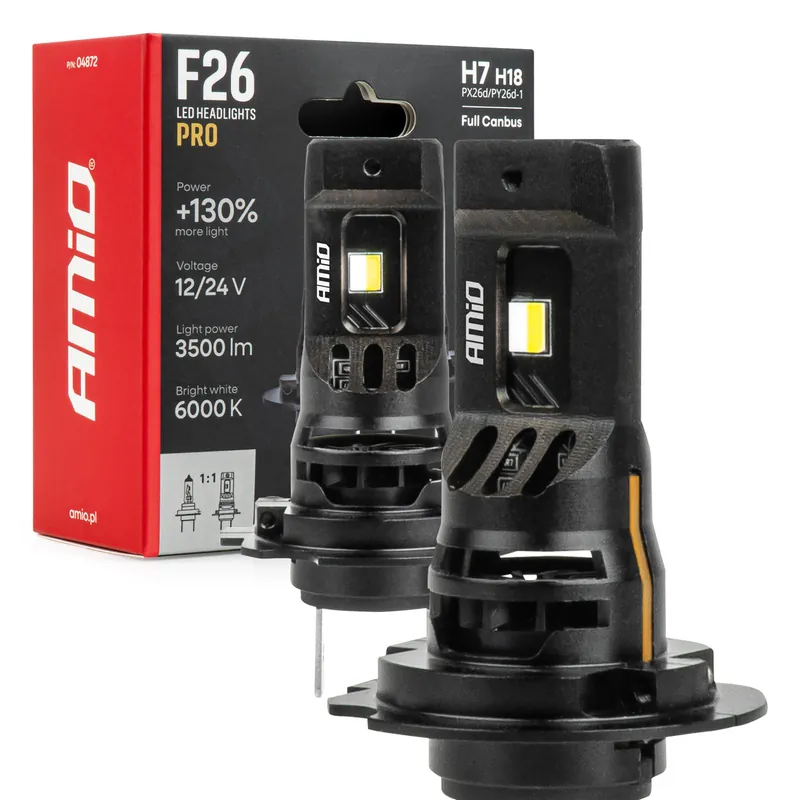 LED-ajovalot F26 PRO LumiTec LIMITED +130% DUO FULL CANBUS H7 H18 12V 24V Tehdashinta