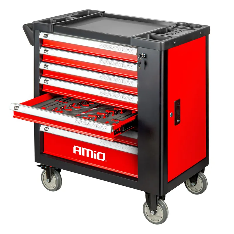 Päivän Tarjous AMiO työkaluvaunu 258-osaisella työkalusarjalla 840 × 460 × 870 mm – 04892