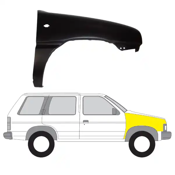 Nopea Toimitus Etulokasuoja oikea Nissan Terrano II (R20) 1993-1999