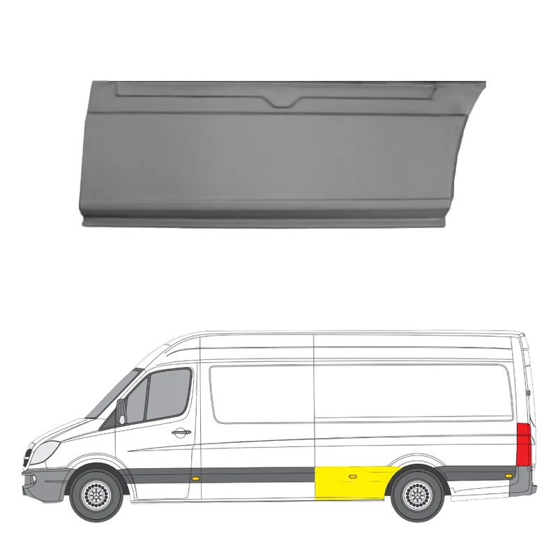 Takalokasuojan kaari vasen MB/VW 2005-2018 Sertifioitu