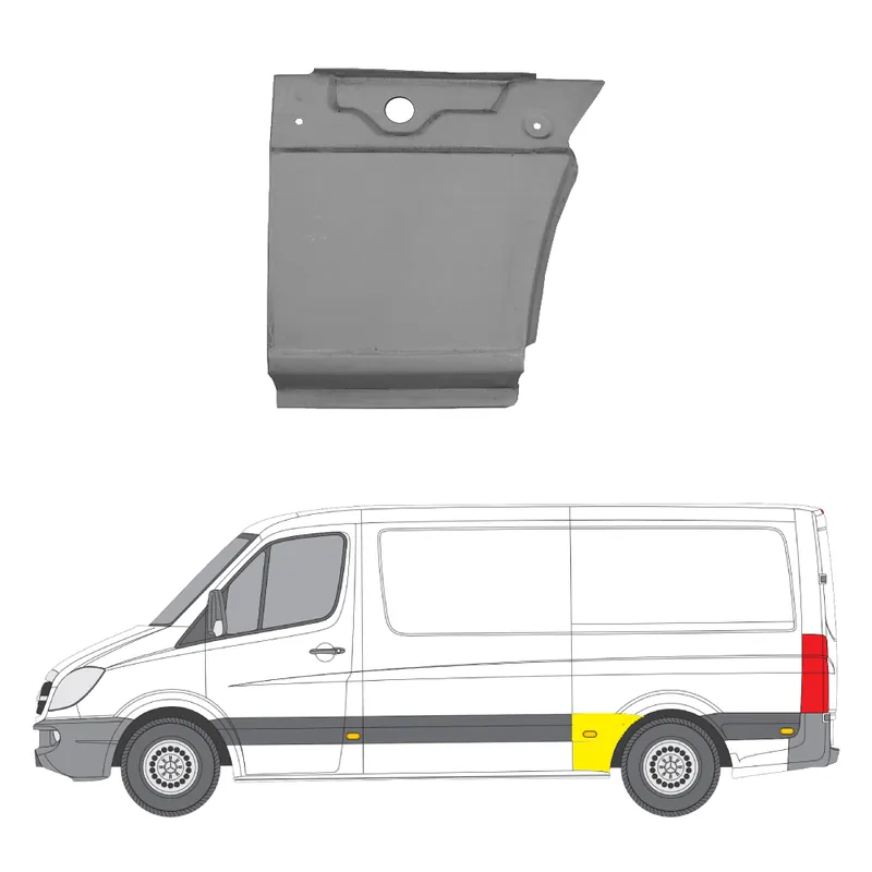 Takalokasuojan kaari vasen MB/VW 2005-2018 Suosittu