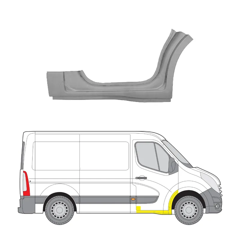 Löytö Helman korjauspelti oikea=vasen Renault Master III Flatbed Kuorma-auto/Alusta 2010-
