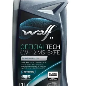 WOLF • 1054410 Moottoriöljy OFFICIALTECH 0W12 MS-BXFE 1L Alkuperäinen