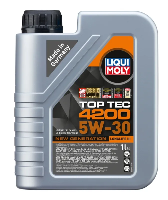 Sertifioitu LIQUIMOLY • 8972 Moottoriöljy TOP TEC 4200 5W30 1L