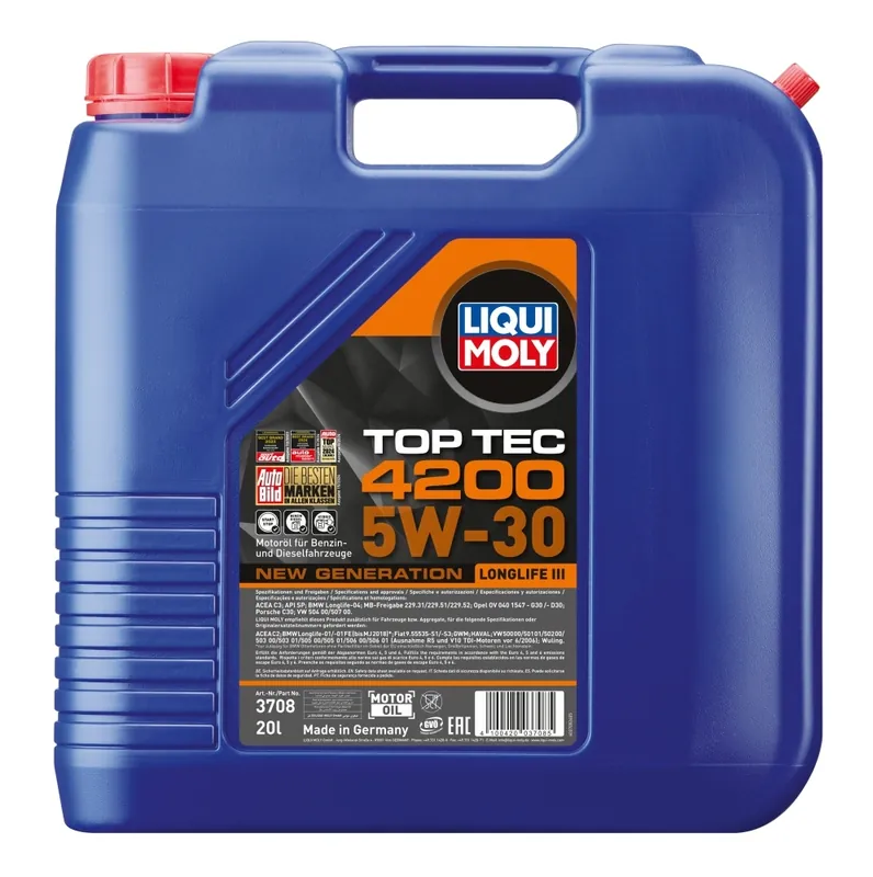 LIQUI MOLY • 3708 Moottoriöljy TOP TEC 4200 5W-30 20L Päivän Tarjous