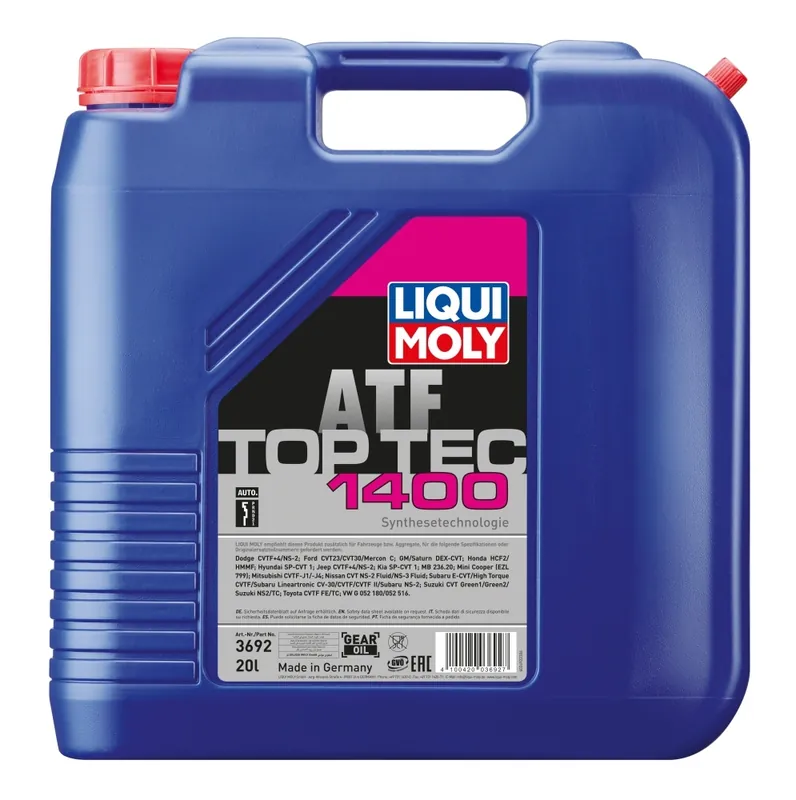 Vain Rajoitetun Ajan LIQUI MOLY • 3692 Vaihteistoöljy TOP TEC ATF 1400 20L (Etuakseli)