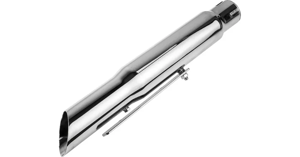 Takavaimennin, kromi, 40cm, suora läpi, WM Motor LH-086, Chopper / Cruiser Paras Hinta