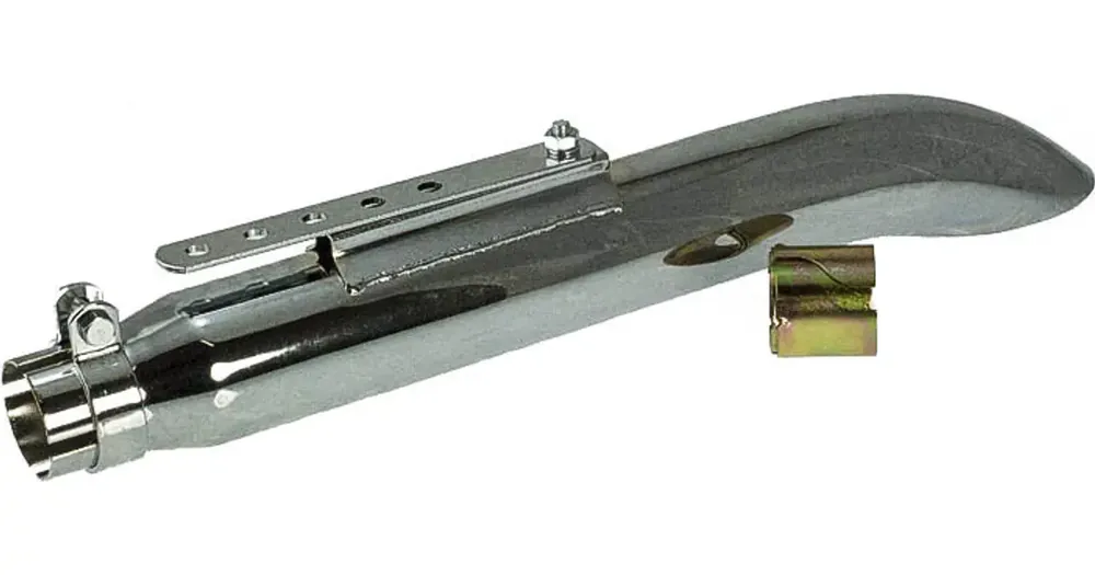 Äänenvaimennin, kromi, 50cm, läpivirtaus, WM Motor LH-528, Chopper / Cruiser Uutuus