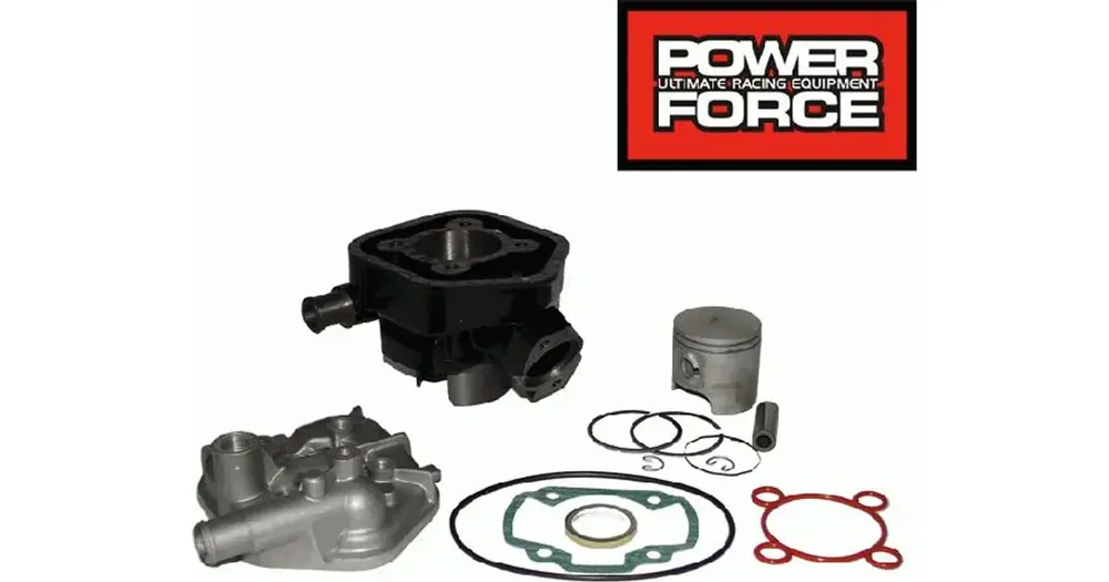 Sylinterisarja kansineen valurauta Power Force 47.00mm 50cc Peugeot Speedfight LC Kausialennus