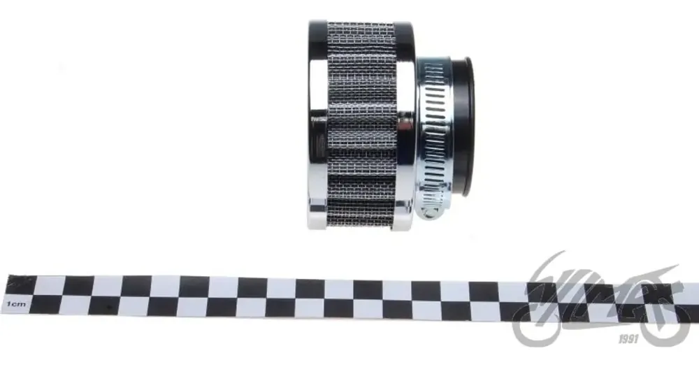 Ilmansuodatin, kartiomallinen, 38 mm, 0°, kromi Ilmainen Palautus