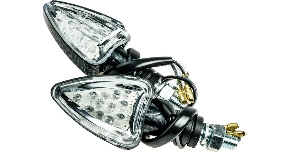 M8 LED -vilkut, hiilikuitu, valkoinen linssi Poisto