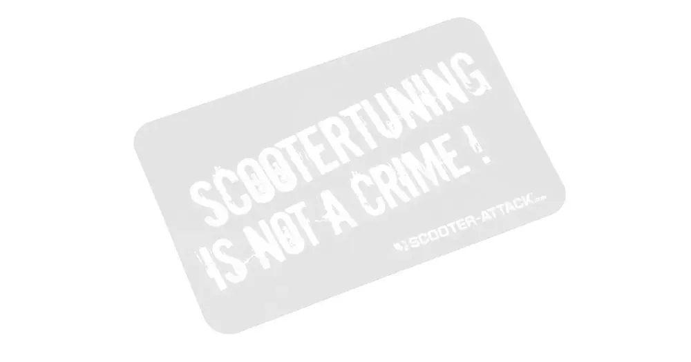 Aito Scootertuning is not a crime -tarra, läpinäkyvä 115x80mm