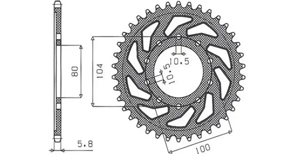Takaratas 520 46 hammasta Sunstar 3356 (JTR478, JTR1478) Ilmainen Palautus