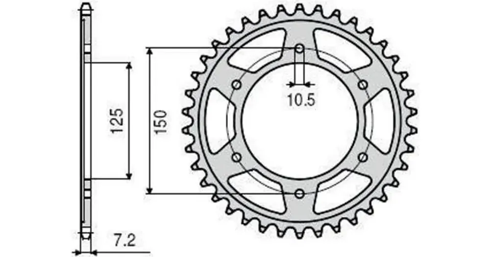 Takaratas 525 44 hammasta Sunstar 4454 (JTR899) Vain Tänään