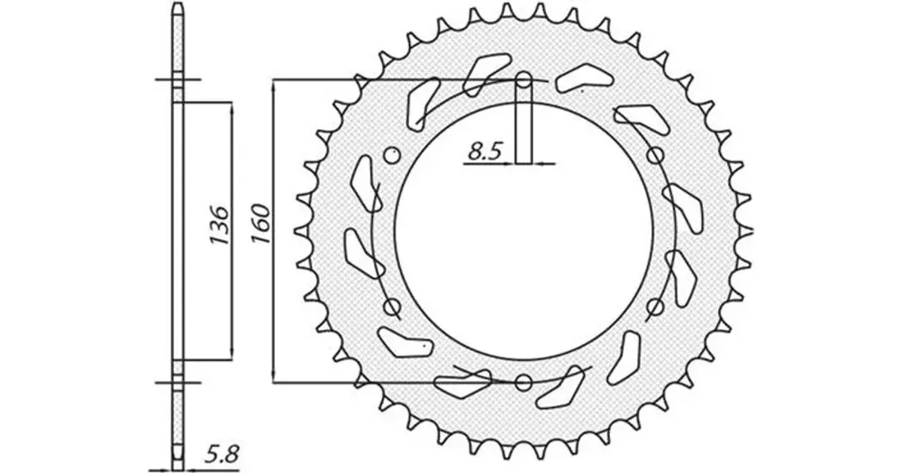 Suosittu Takaratas 520 46 hammasta Sunstar (JTR5)