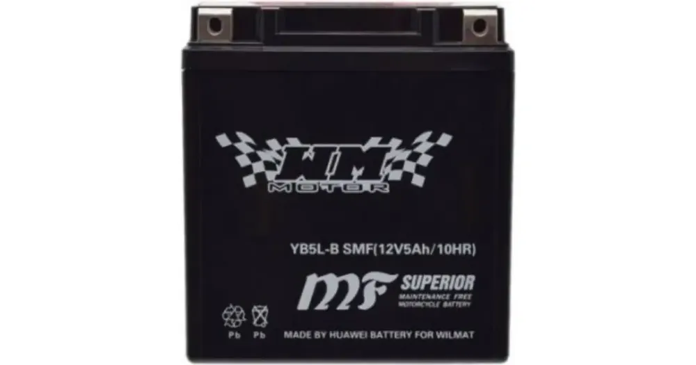 Rajoitettu Tarjous Huoltovapaa akku WM Motor SMF YB5L-B 12V 5Ah 120x60x130mm 60CCA