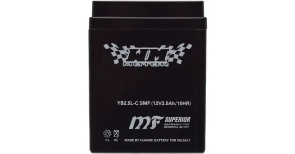 Huoltovapaa akku WM Motor SMF YB2.5L-C 12V 2.5Ah 80x70x105mm 20CCA Kuuma Tarjous
