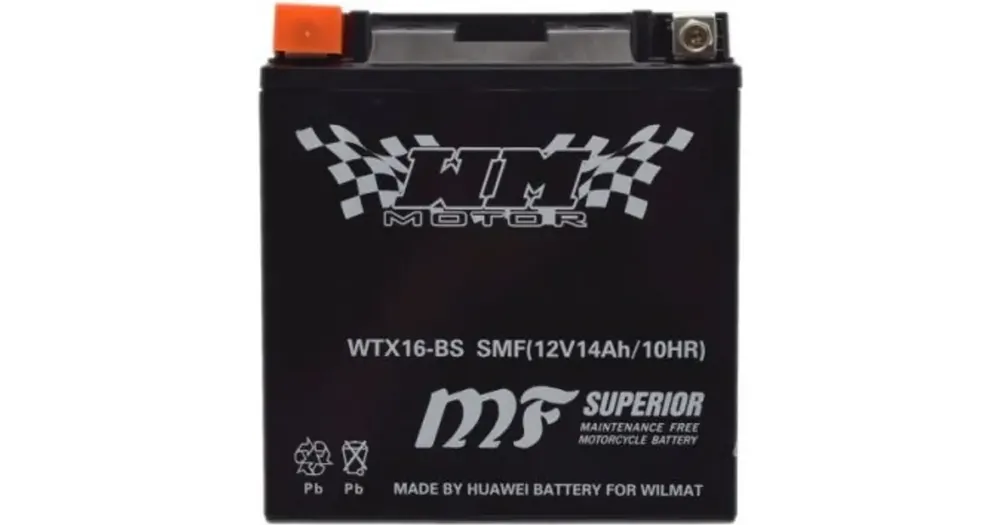Huoltovapaa akku WM Motor SMF WTX16-BS (YTX16-BS) 12V 14Ah 150x87x161mm 230CCA Alennettu Hinta