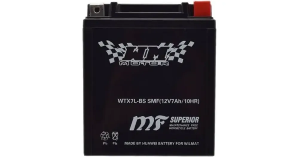 Huoltovapaa akku WM Motor SMF WTX7L-BS (YTX7L-BS) 12V 7Ah 113x70x130mm 85CCA Halpa Hinta