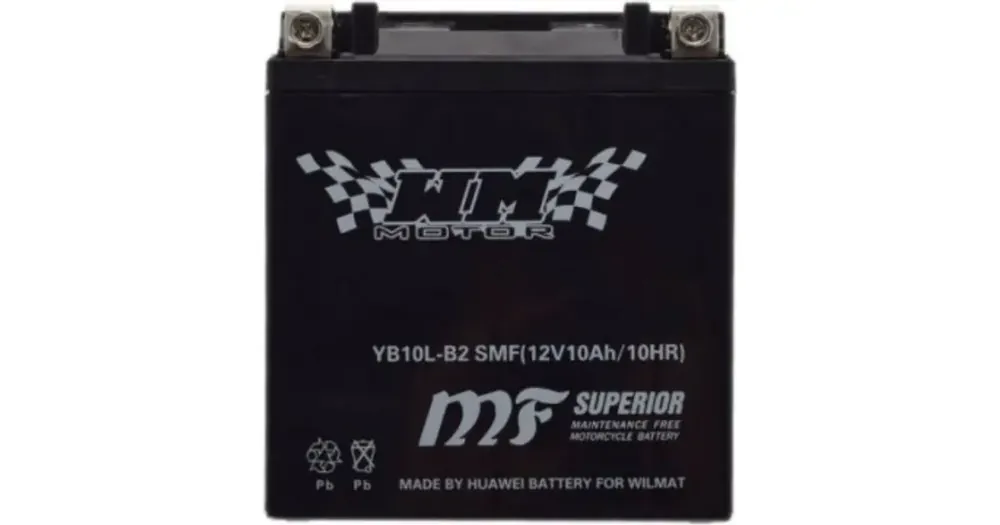 Eniten Myyty Huoltovapaa akku WM Motor SMF YB10-LB2 12V 10Ah 132x88x146mm