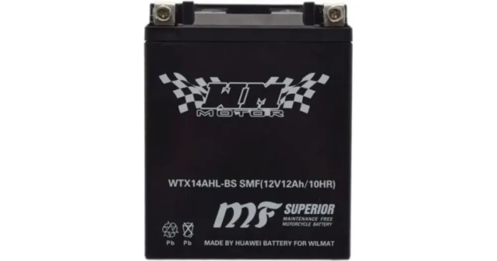 Flash-Tarjous Huoltovapaa akku WM Motor SMF WTX14AHL-BS (YTX14AHL-BS) 12V 12Ah 135x88x165mm