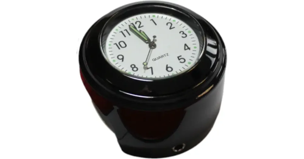 Osta Nyt Ohjaustangon kello, universaali, ohjaustankoon 22mm tai 25mm, valkoinen kellotaulu mustilla numeroilla.
