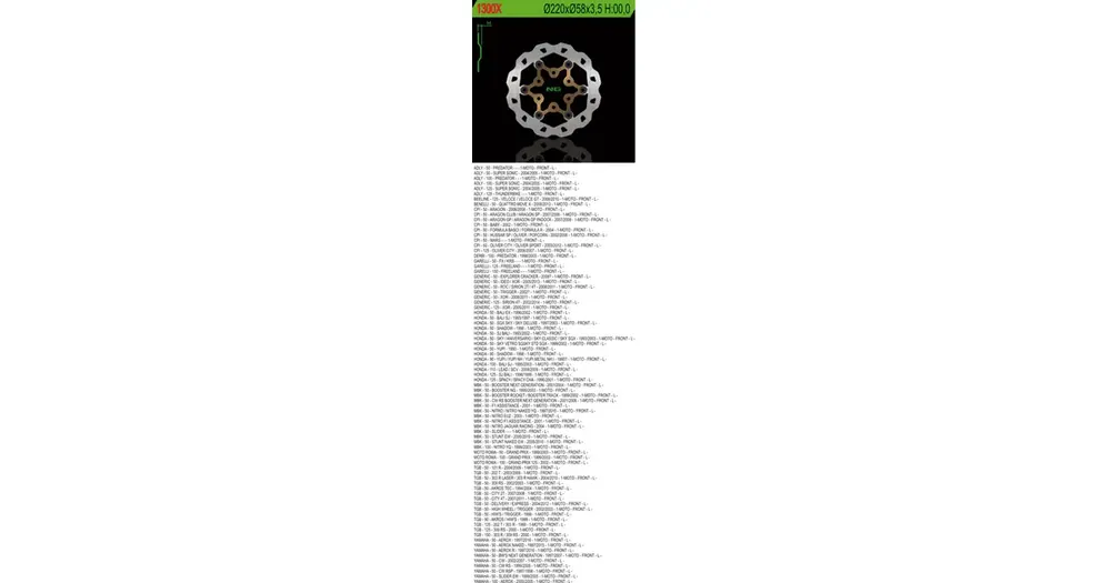 Loppuunmyynti NG 1300X kelluva jarrulevy