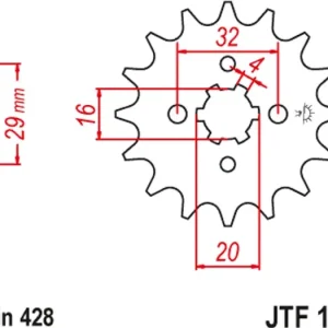 Kampanjahinta Etuhammasratas 428 15 hammasta JT Sprockets JTF1425