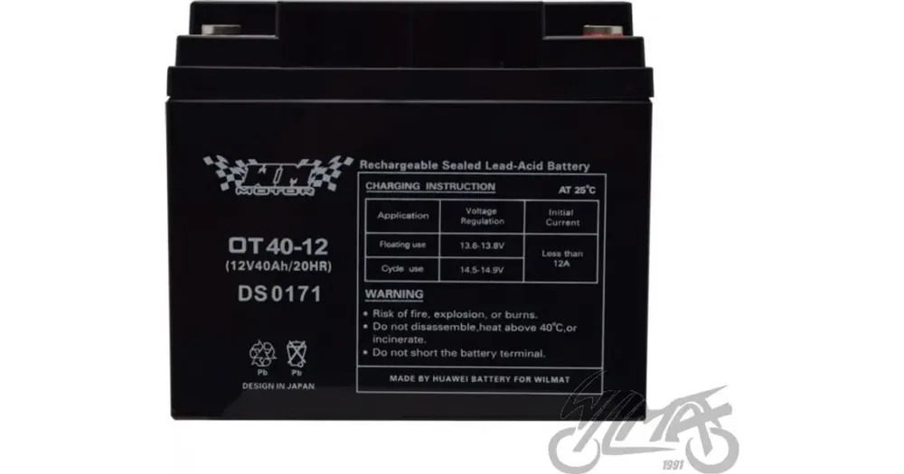 Huoltovapaa akku WM Motor OT40-12 12V 40Ah 165x197x175mm Osta Verkossa