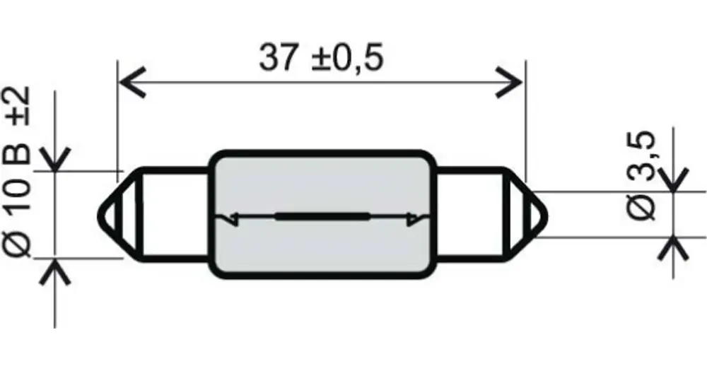 Tilaa Heti T11X39 PUTKILAMPPU 12V 10W RMS
