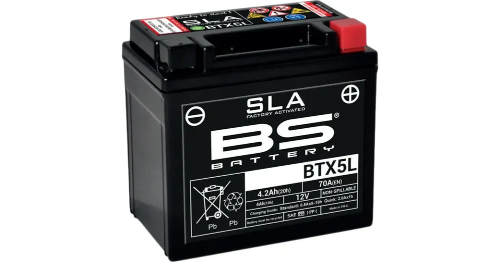 Huoltovapaa akku BS Battery BTX5L (YTX5L-BS) 12V 4Ah 113x70x10mm 70CCA Alennettu