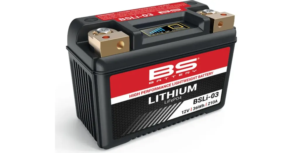 BS Battery LIFEPO4 BSLI-03 (YTX7A-BS) litiumrautafosfaattiakku 12V 3Ah 36Wh 134x65x92mm 211CCA Merkkituote
