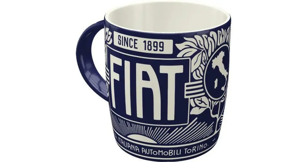 Edullinen Keraaminen muki Fiat Since 1899 Logo Blue Nostalgic Art 43069