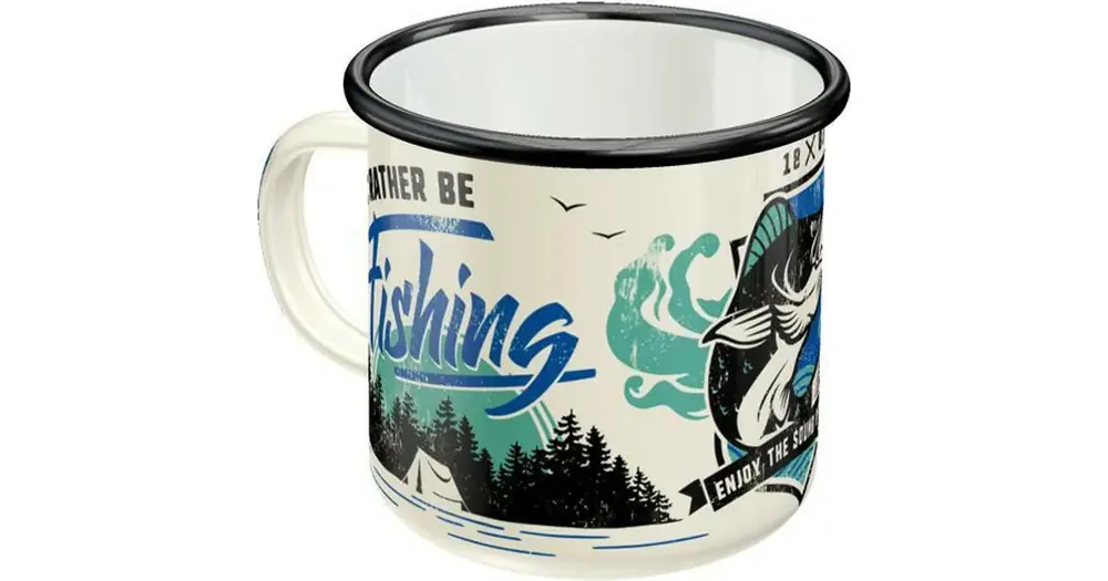 Tilaa Nyt Emalimuki Rather Be Fishing Nostalgic Art 43222