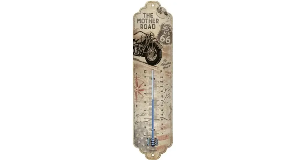 Halpa Lämpömittari Route 66 Bike Map Nostalgic Art 80327