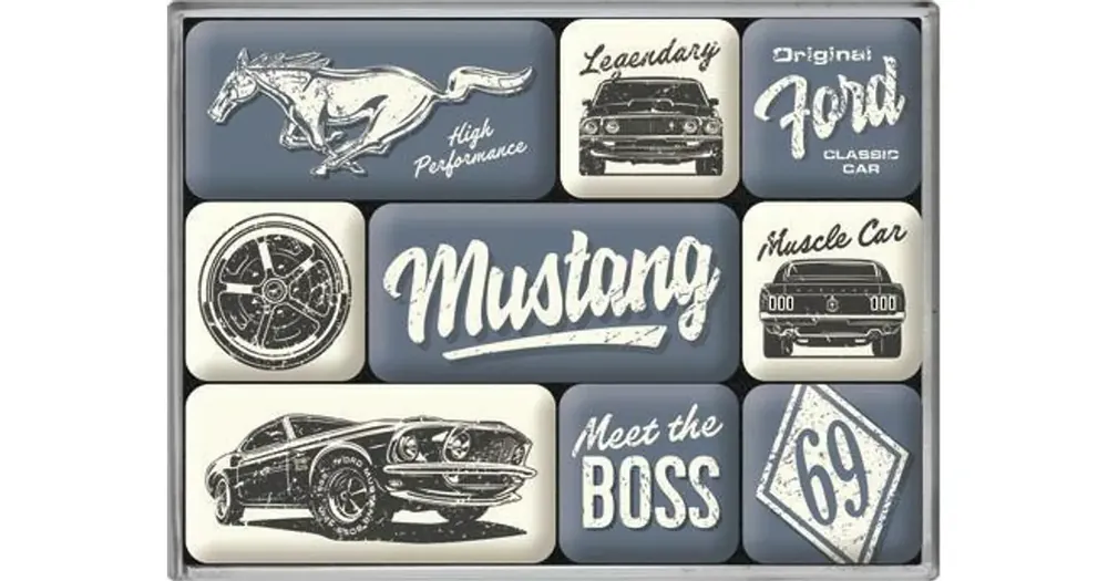 Kuuma Tarjous Magneetti 9 kpl Ford Mustang Boss Nostalgic Art 83124