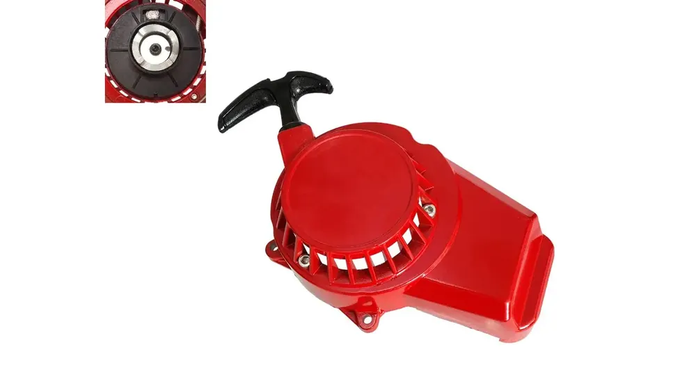 Poisto Moottorin suojus, käynnistin, punainen, metallinen vetokoukku, Pocket Bike / mini ATV / mini Cross
