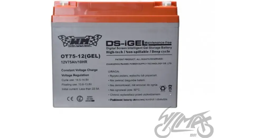 Tilaa Heti WM Motor OT75-12 12V 75Ah geeliakku