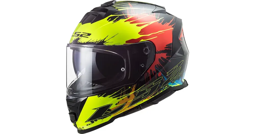 Edullinen LS2 FF800 Storm Drop -kokokypärä, musta/keltainen/punainen