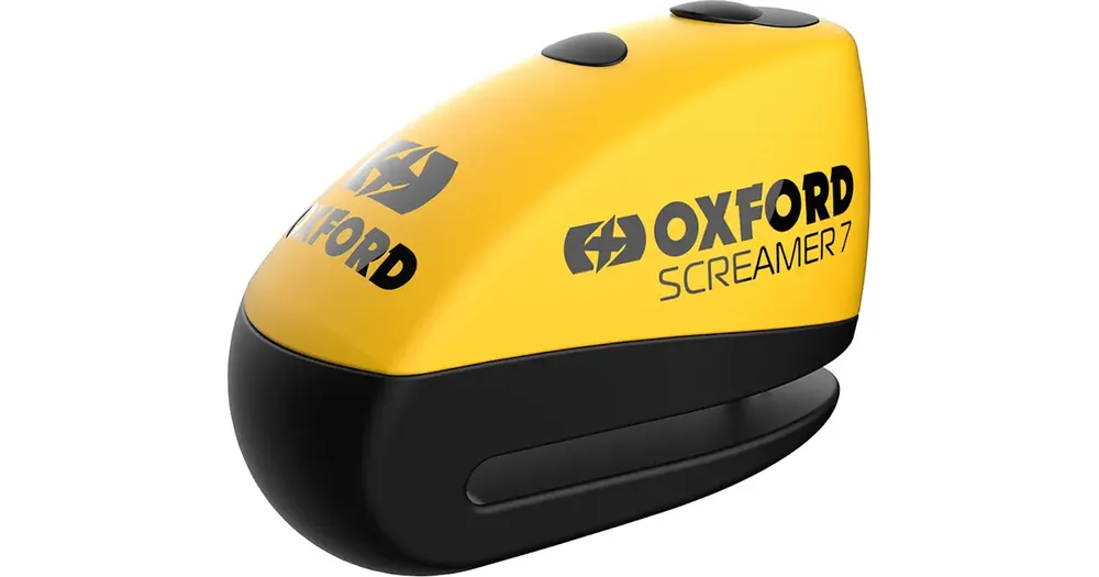 Levyslukko hälytyksellä Oxford Screamer7 Alarm Disc Lock Keltainen - Musta Uusi Kokoelma