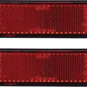 Suorakulmaiset punaiset heijastimet, liimattavat, 2 kpl, Oxford Self-Adhesive Reflectors Älä Missaa