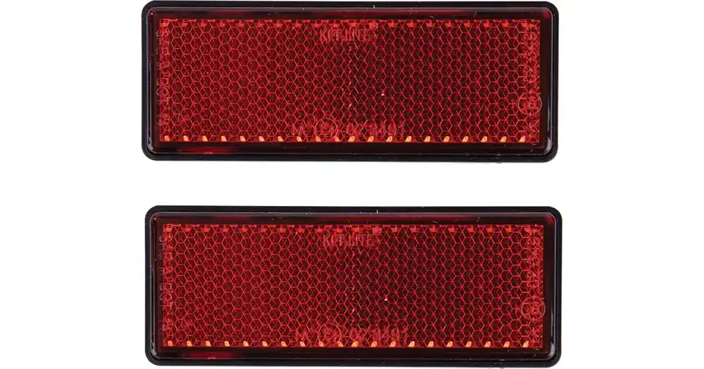 Suorakulmaiset punaiset heijastimet, liimattavat, 2 kpl, Oxford Self-Adhesive Reflectors Älä Missaa