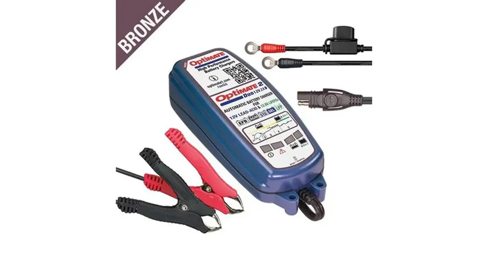 Optimate 2 Duo 12V 2A akkulaturi AGM / GEL / STD 6-96AH, 12.8V 2A LIFEPO4 2-2 Viimeinen Mahdollisuus