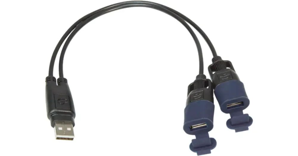Edullinen OptiMATE USB-kaapelin jakaja vedenpitävällä suojuksella