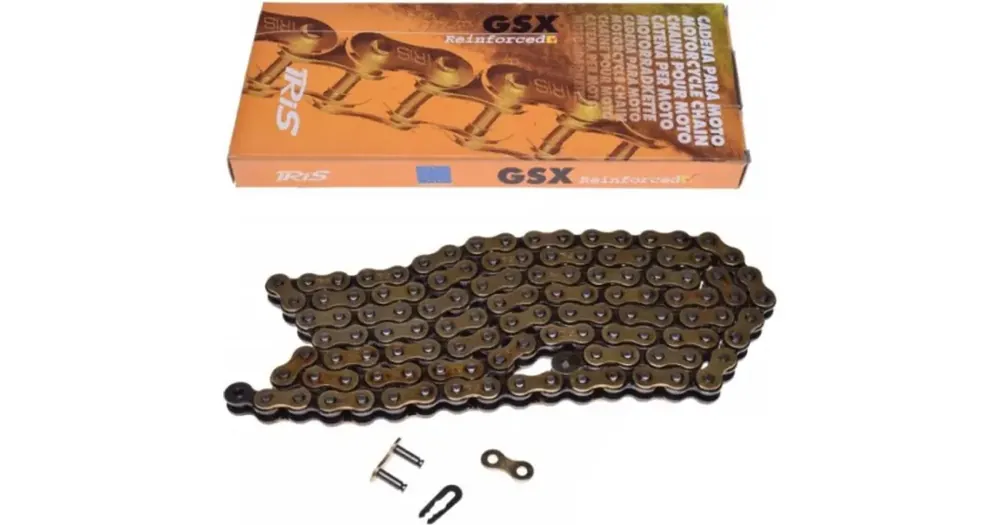 420GSX vetoketju, 124 lenkkiä, kultainen IRIS Tukkuhinta
