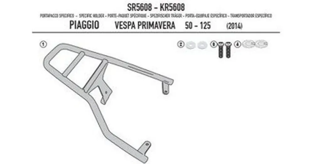 Kappa takalaukun teline Vespa Primavera 50-125-150, Vespa Sprint 50-125-150 Halpa Hinta