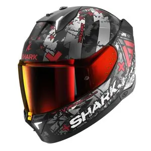 Uusi Malli Shark SKWAL i3 - HELLCAT Koko kypärä - Musta / Punainen