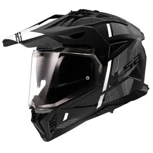 LS2 MX702 PIONEER II HILL MATT Koko kypärä - Musta / Valkoinen Heti Saatavilla