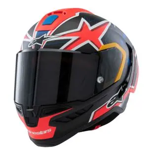 Alpinestars S-R10 JACK MILLER Koko kypärä - Hiili / Punainen Alennettu Hinta