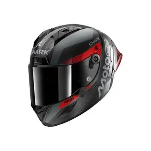 Shark AERON-GP FIM RACING 2 MOTOGP Koko kypärä - Hiili / Punainen Rajoitettu Tarjous